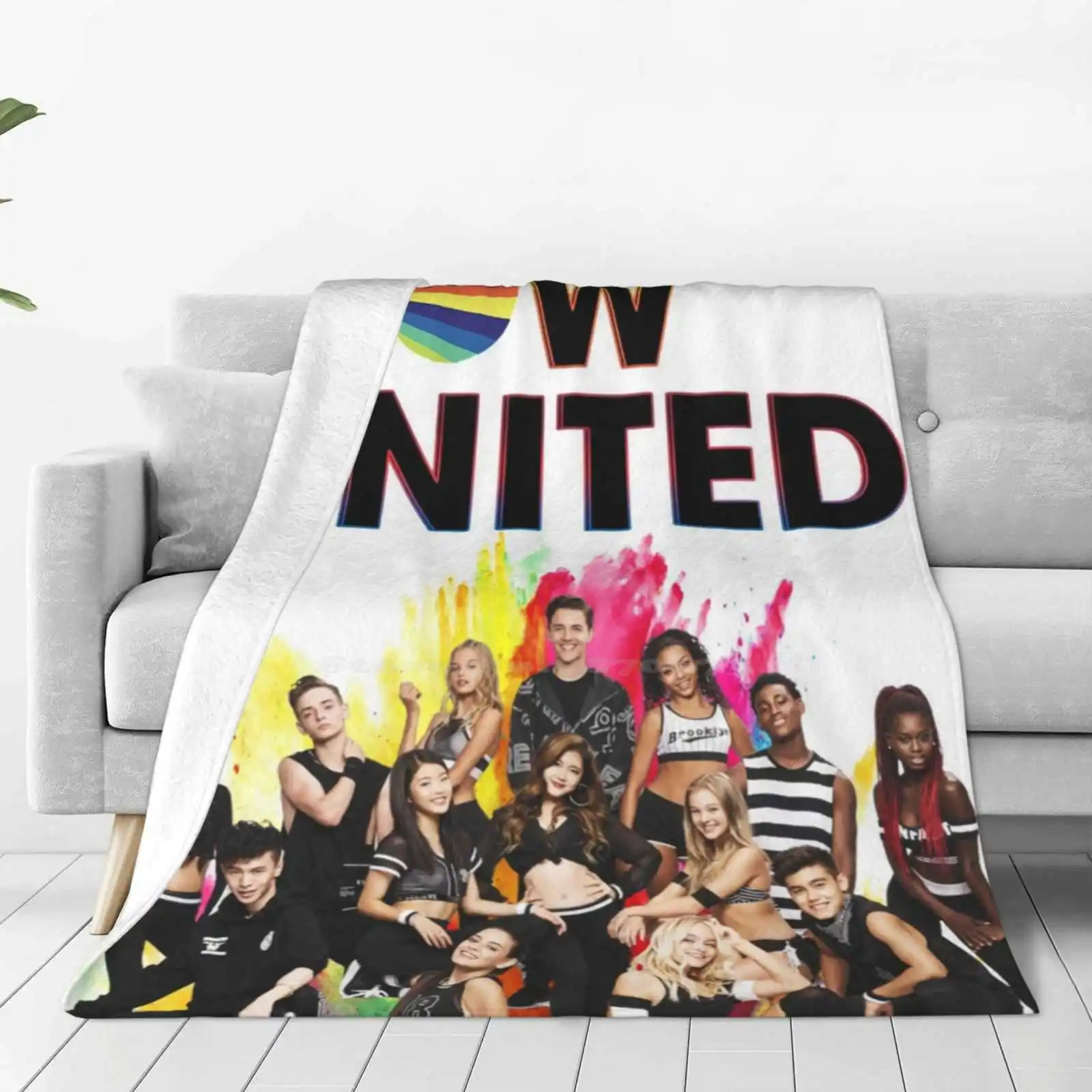 Now United Neon Lights Colors Smash Best Selling Room Household Flannel Blanket Floral Pop Music Brazil Annah Josh Bailey Now