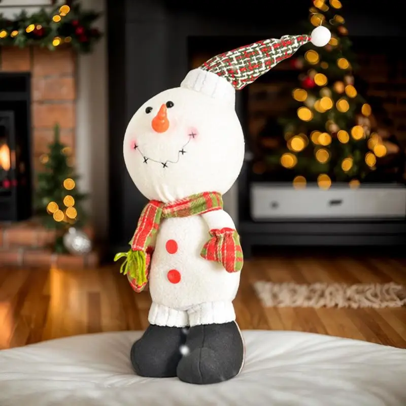 Snowman Stuffed Animal Soft Snowman Dolls Snowman Soft Huggable Stuffed Animal Cute Plush Toy For Toddler Boys And Girls