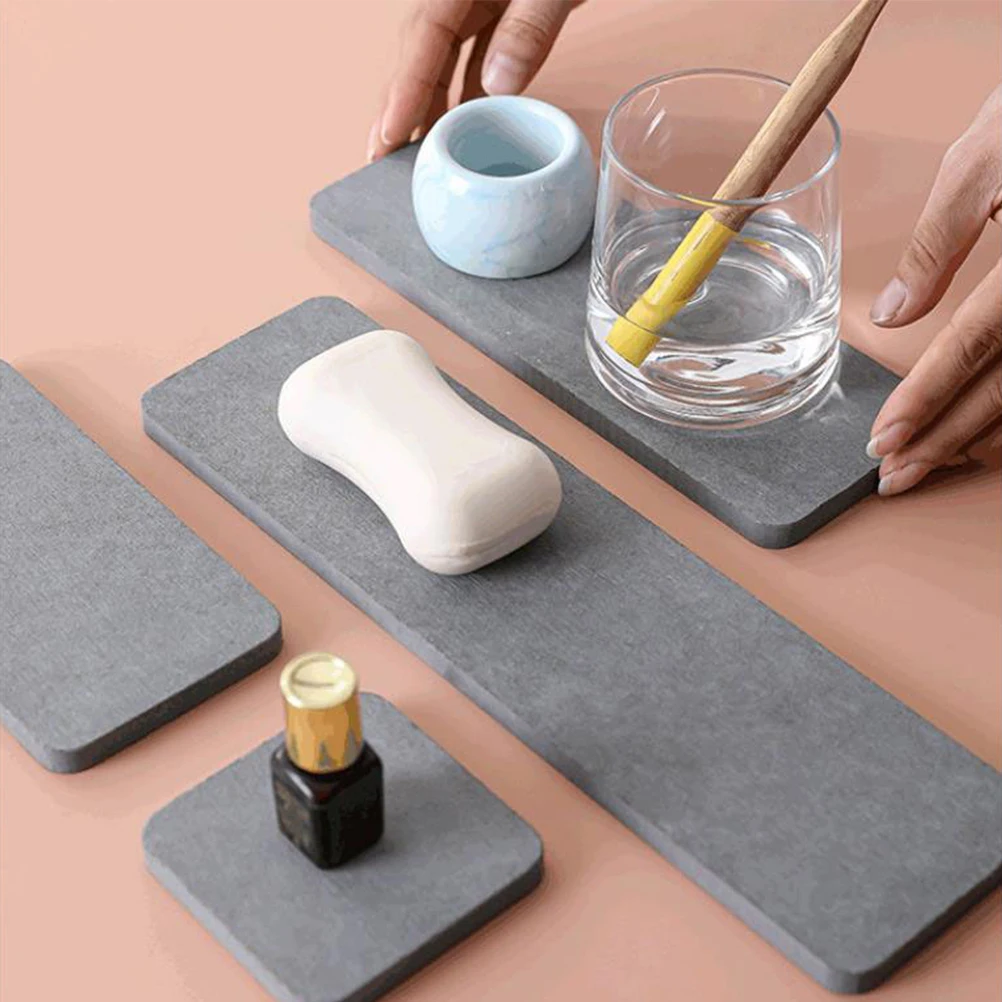 

2 Pcs Diatom Mud Coaster Absorbent Coasters for Drinks Cup Pads Bathroom Countertop Water Accessories