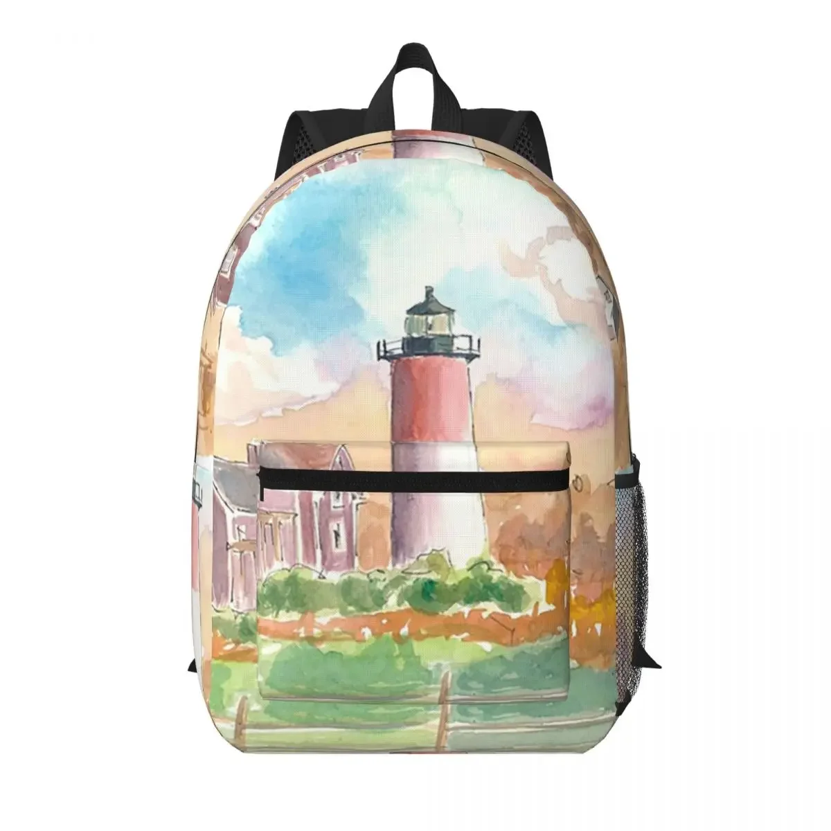 Lighthouse Garden Design Student Backpack School Bag Hiking Travel Daypack for Men Women Bookbag Shoulder Bags