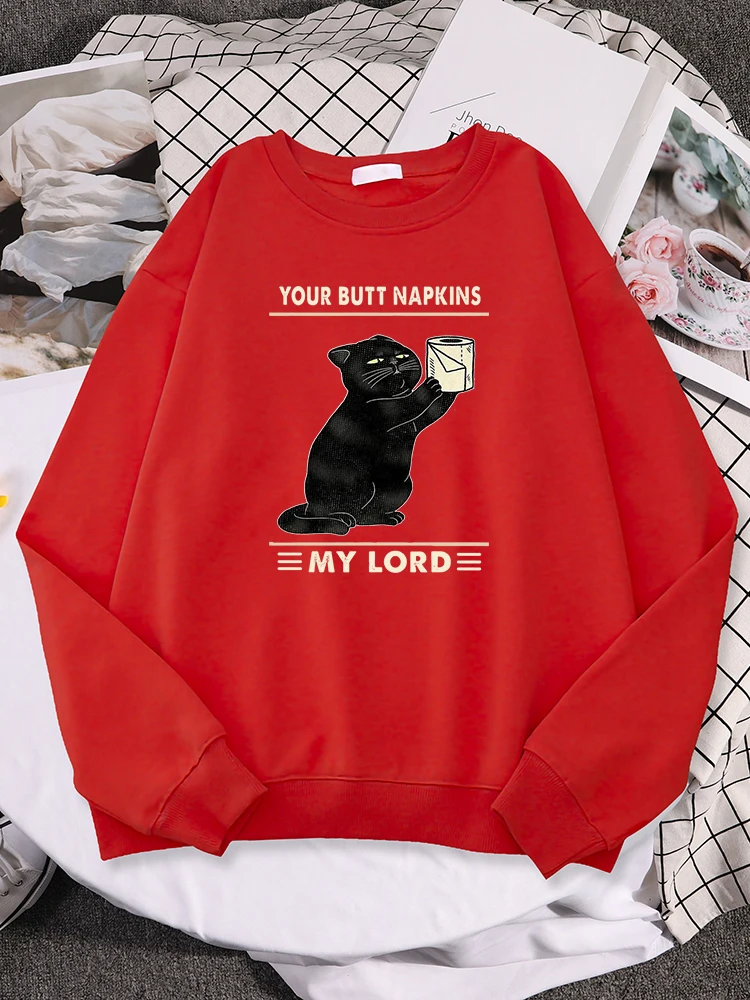 Uw Butt Servetten Mijn Lordwomen Hoodie Persoonlijkheid Volledige Mouw Streetwear Casual Schouder Drop Sweatshirt Oversize Warm Bovenkleding