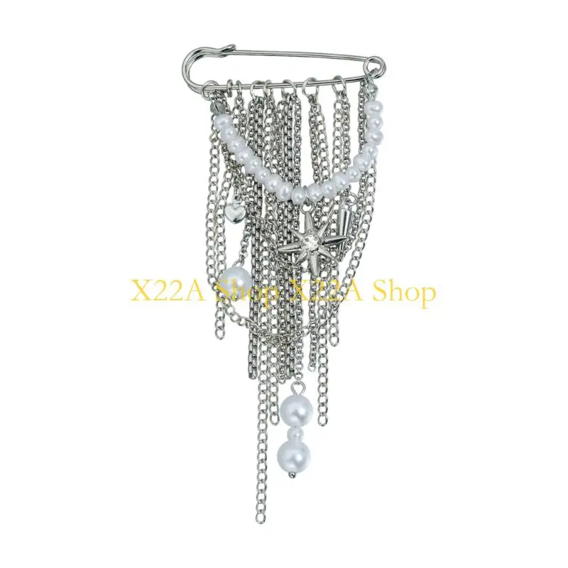 Unique Unique Statement Brooch Featuring Multiple Tassels and Artificial Pearls Perfect for Layering Accessories in Various