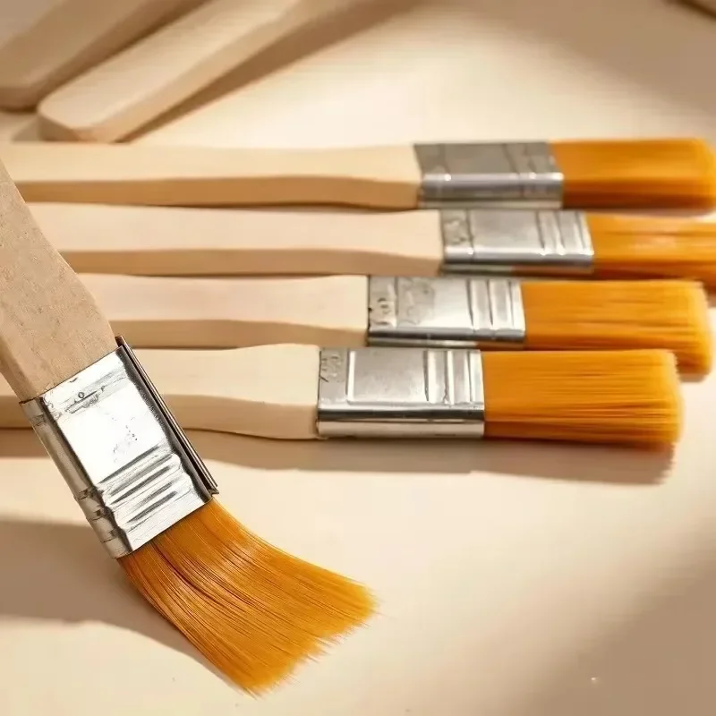 10-100pcs Paint Brushes Set Nylon Soft Bristle Wooden Handle Brushes for Oil Painting Dusting Watercolor Cleaning Hand Tools
