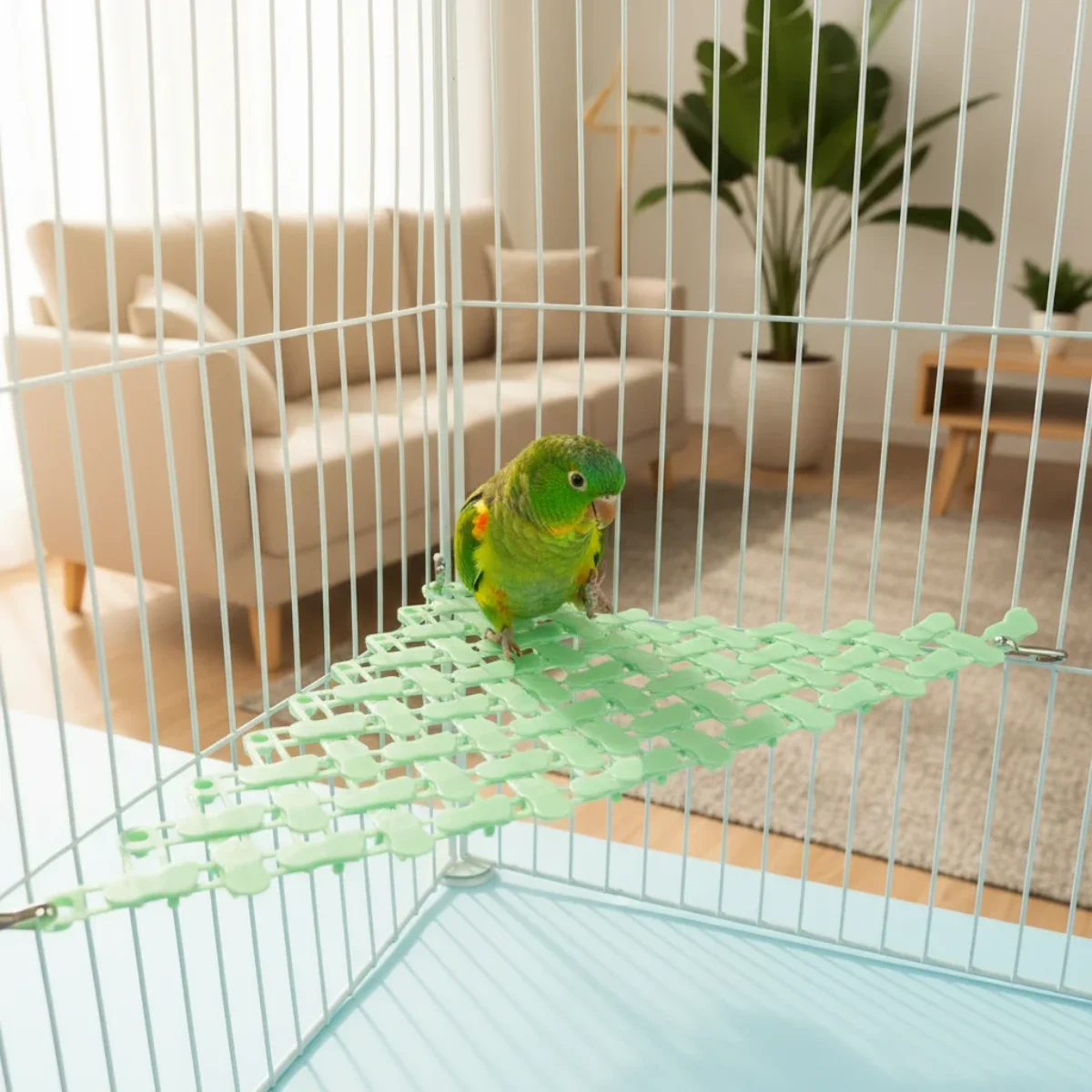 Parrot Hammock Breathable Mesh Swing for Small Medium Birds Durable Non Slip Easy Install Comfortable Resting Cage Accessories - view 4