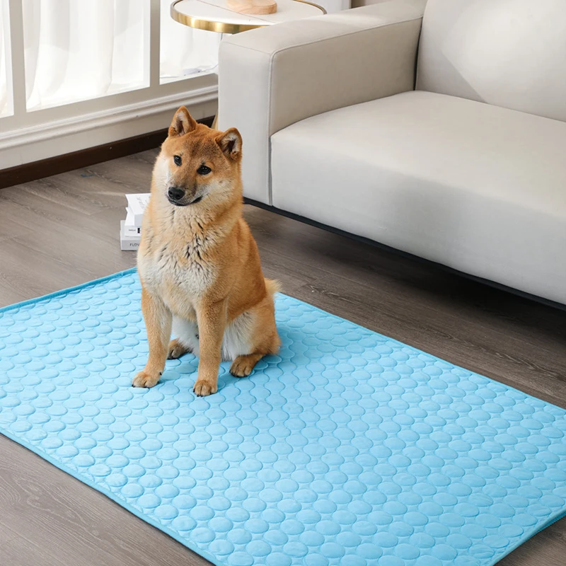 Pet Cooling Mat Dog Cat Sleeping Pad Cool Ice Silk Moisture-proof Mattress Cushion Summer Small Animal Cold  bed