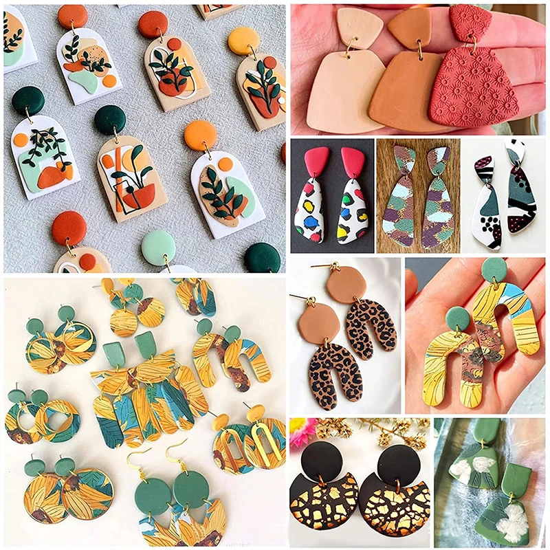 18PCS/set Different Shapes Polymer Clay Cutters Earring Making Supplies Crafts Clay Jewelry Cutting Tools Accessories