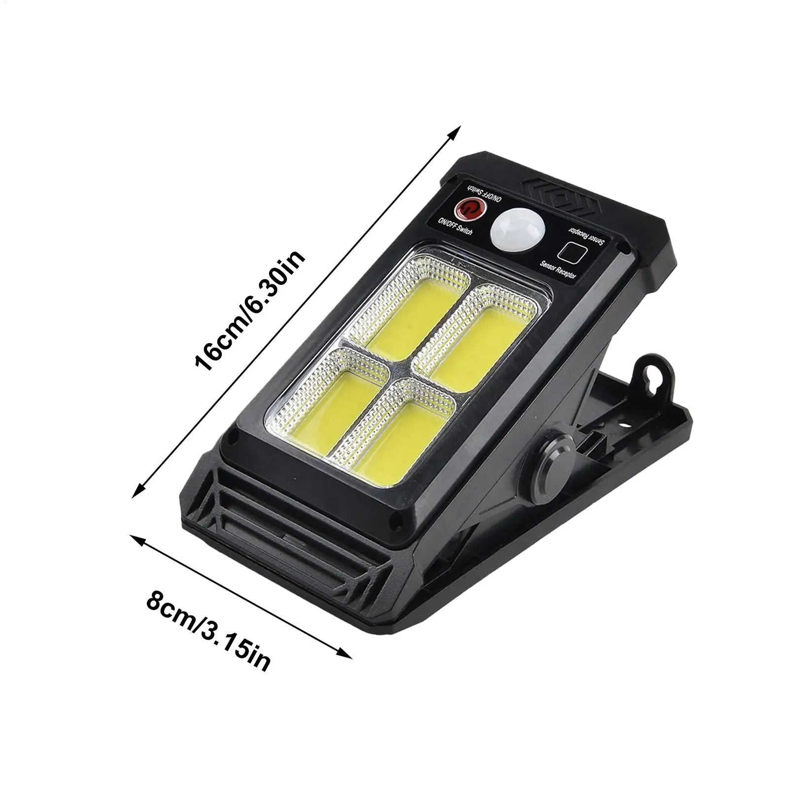 أضواء حديقة تعمل بالطاقة الشمسية 1200 Mah بطارية محس حركة مشبك مقاوم للماء على أضواء الحركة الشمسية في الهواء الطلق للممر الفناء الخلفي #6