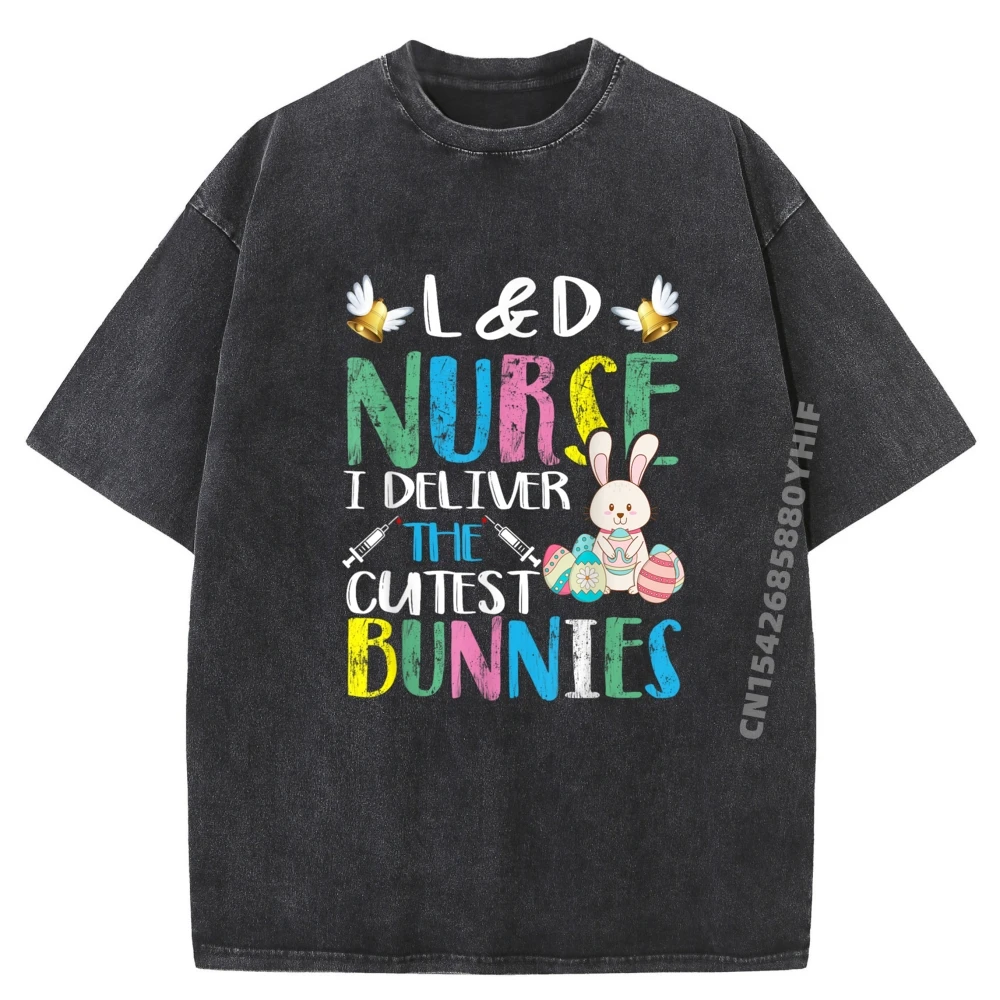 

Nurse I Deliver The Cutest Bunnies Mens Designer Clothes Summer Luxury Clothes Men Vintage Style Washed Camiseta