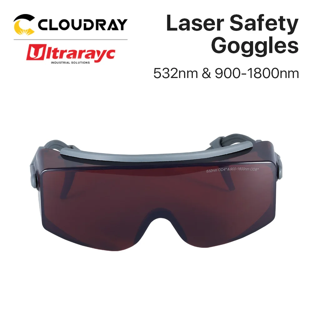 Ultrarayc Laser Safety Goggles OD8+ 532nm & 900-1800nm Red Protective Glasses Shield Protection Eyewear for Green & Fiber Laser