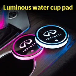 Alfombrilla de agua LED para coche, soporte de bebidas para Infiniti Q30, Q50, Q60, Q70, QX30, QX50, QX60, QX70, QX80, emblema, luces decorativas para interior de coche