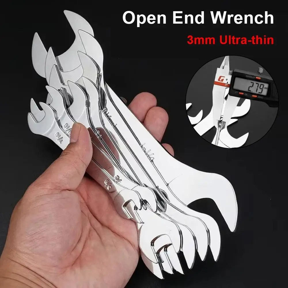 

1Pcs 3mm Ultra-thin Thin Open End Wrench Hi-Spec Steel Flat Wrench Tool 6-32mm Multi-Function Double-end Fixed Spanner