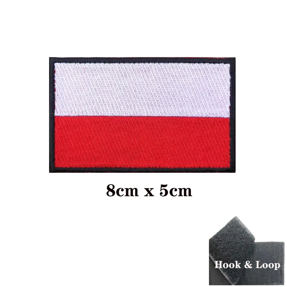 12pcs polska flag 8linii x5cm Poland Patches polska European flag Polska stabilne osccam flag Patches 2024