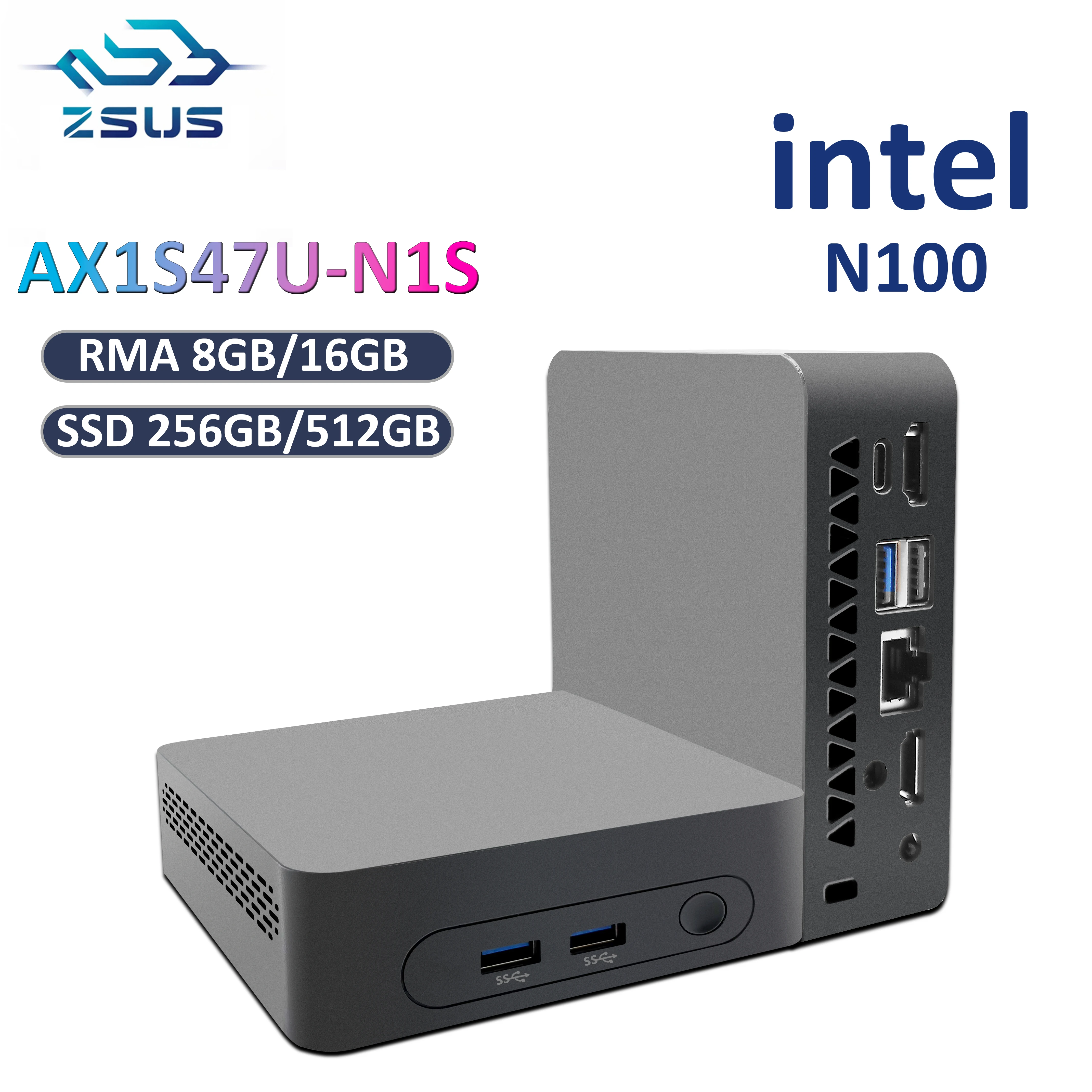 ZSUS N100 Mini PC Intel Celeron Computador de jogos de mesa 8GB 16GB 256GB 512GB DDR4 USB3.0 WIFI5 BT4.2