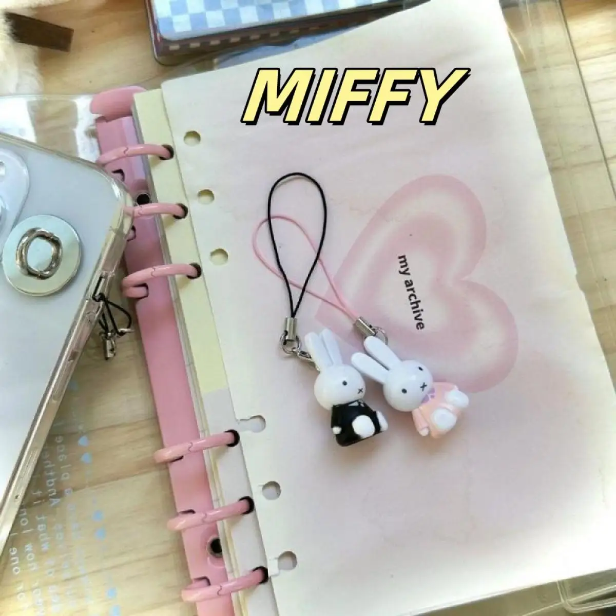 Zawieszka Miffy Japońska Dziewczyna Telefon Komórkowy Kubek na Wodę Kawaii Żywiczna Zawieszka Koreański Uczeń Piórnik Śliczna Zawieszka Prezent dla Dziewczyny Hurt