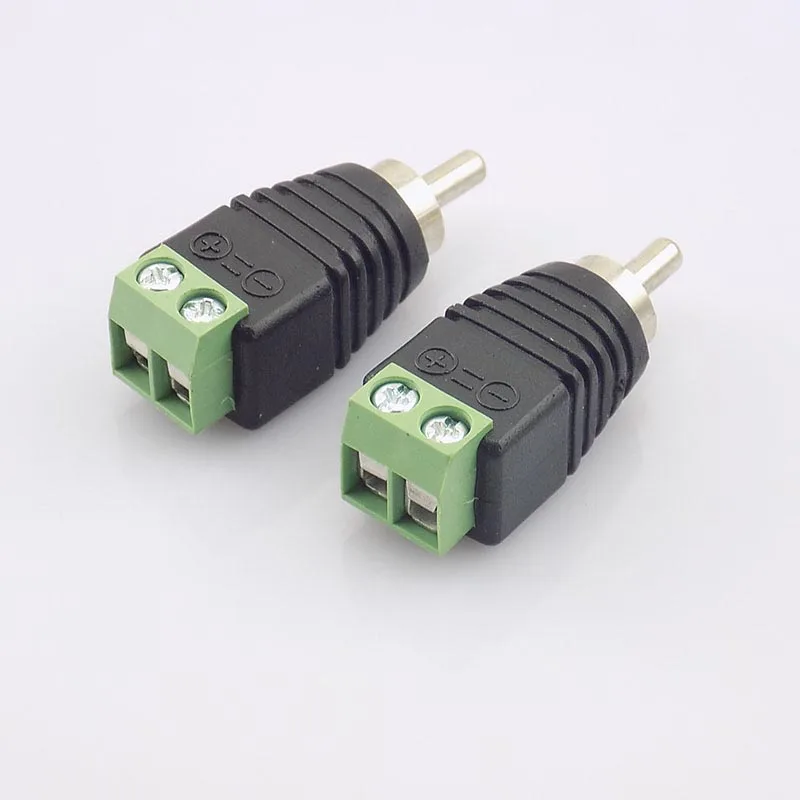 100pcs Coax Cat5 RCA Male Connector Coax AV Plug Adapter BNC UTP Video Balun camera Connector RCA Adapter Plug D5