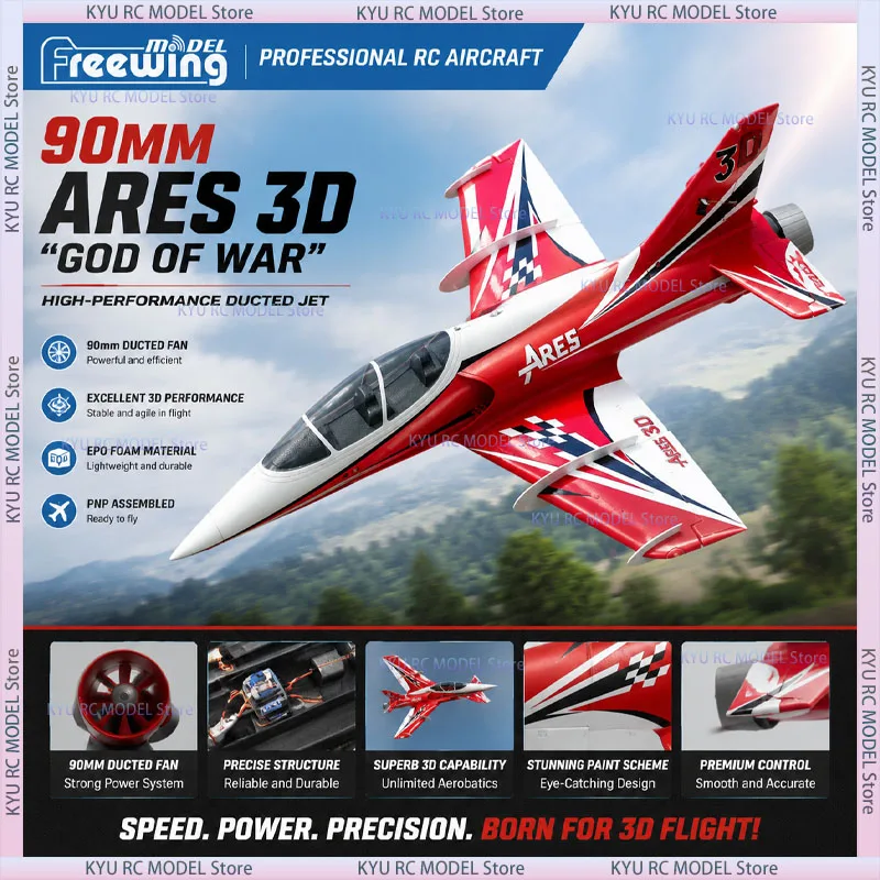 

Freewing 90mm ARES 3D ‘God of War’ RC Ducted Jet Aircraft – High-Speed Fixed Wing Model, PNP Assembled, EPO Foam, Aerobatic