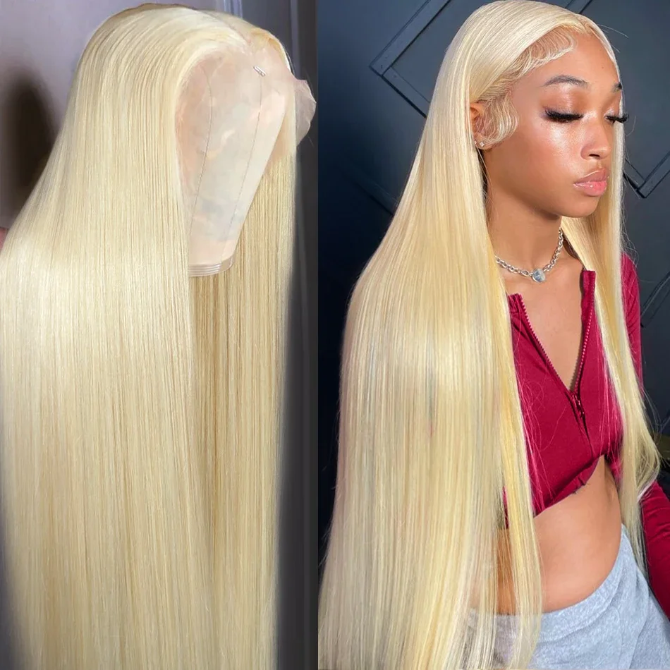 34 Inch 13x4 13x6 HD 613 Blonde Lace Frontal Human Hair Wigs Brazilian Bone Straight Lace Front Human Hair Wig For Women