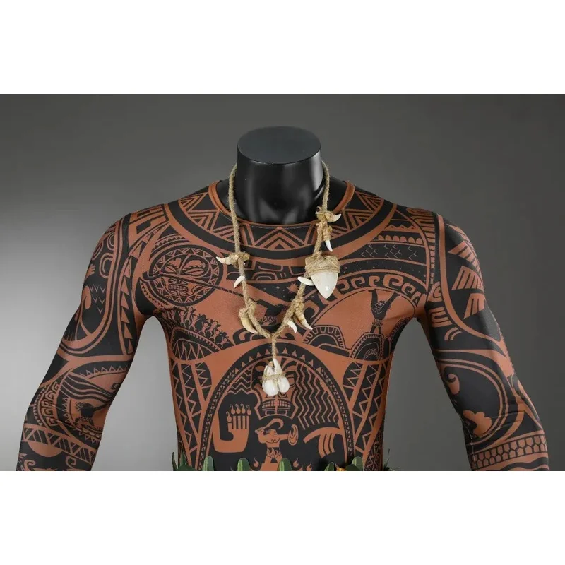 Verkleidung Maui Cosplay Kostüm ManTop Hosen Blattrock Outfit Männliche Halloween-Kostüme Komplettset und Einzelartikel werden hhgv verkauft