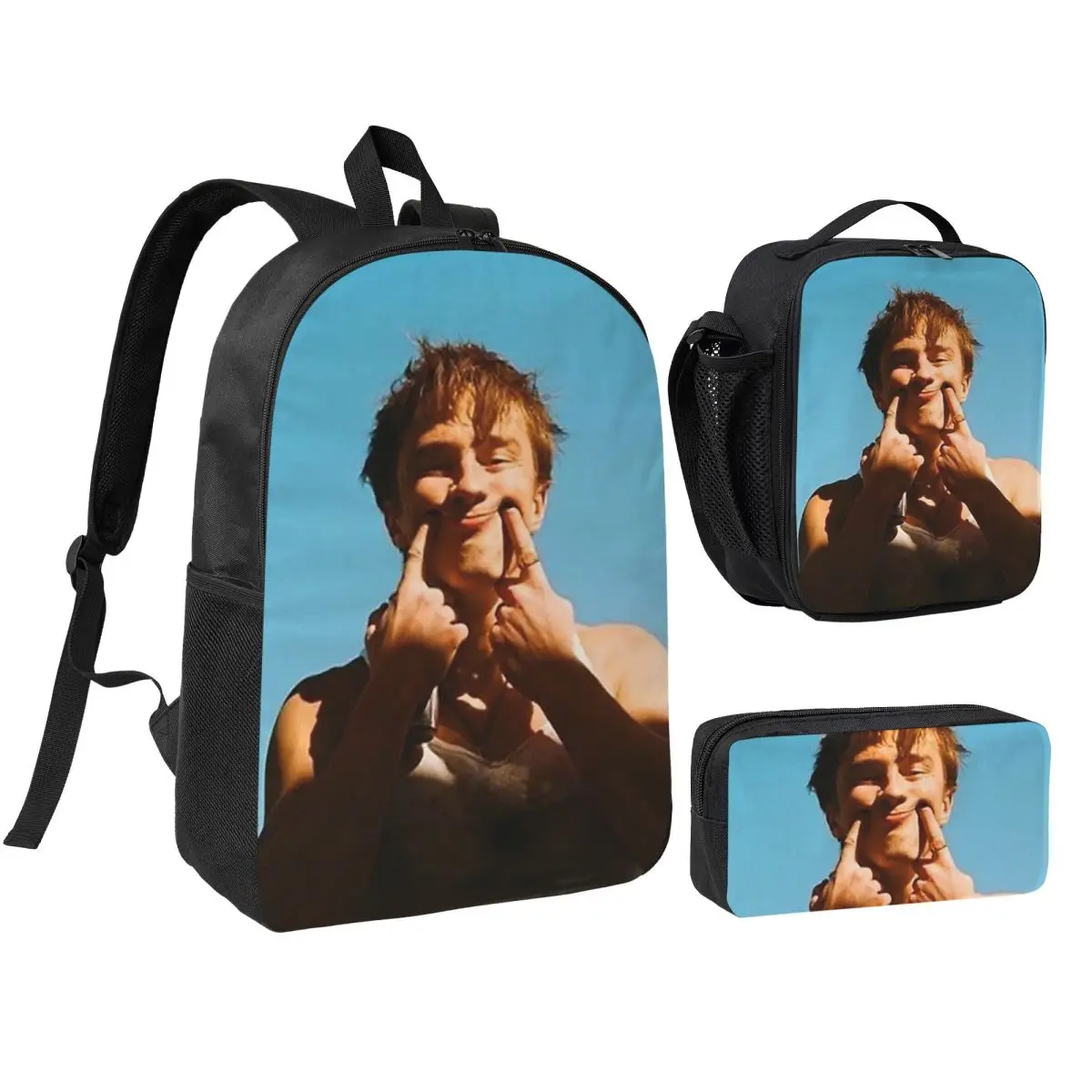 

Drew Starkey Backpack Student BookBag School Bag Shoulder Bags 3ps Insulated Lunch Bag Pencil Case