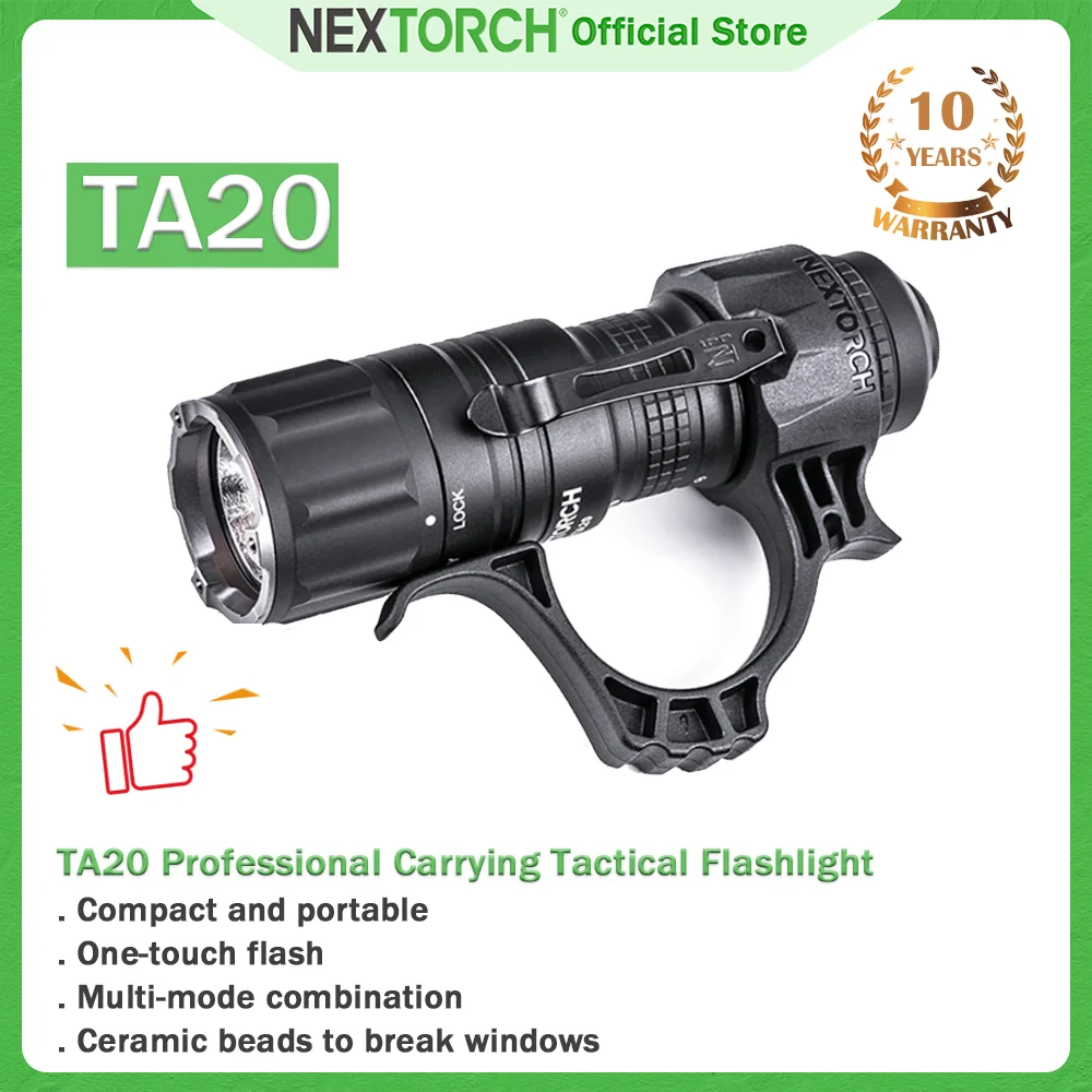 

Nextorch TA20 1000 Lumen tactical torch Professional Carrying Tactical Flashlight rechargeable high brightness led mini edc