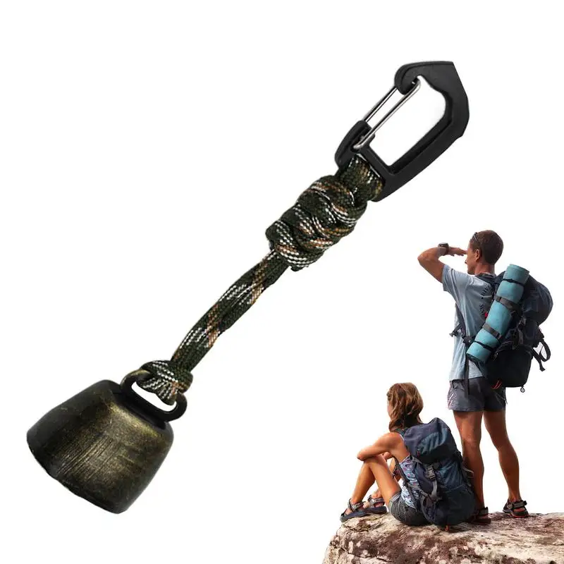 Bear Bell Outdoor Metal Bell Pendant Camping Bear Protection Bell Backpack Accessory with Mute Function Hiking Emergency Gear