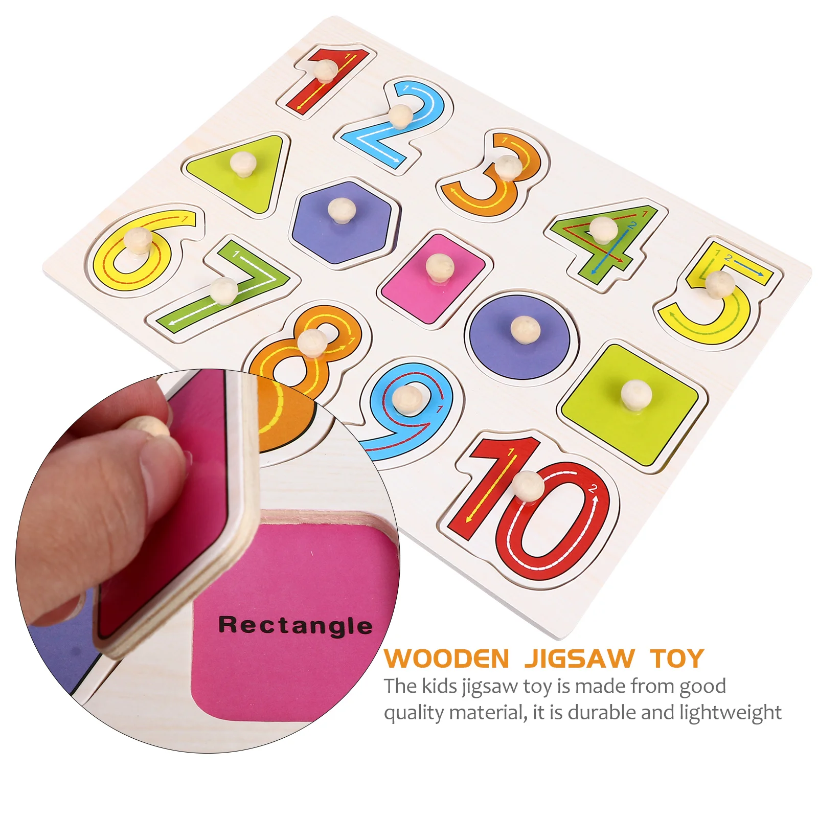 

1Set Wooden Numbers Jigsaw Puzzle Creative Educational Plaything for Kids Early Learning Fun Wooden Jigsaw Toy