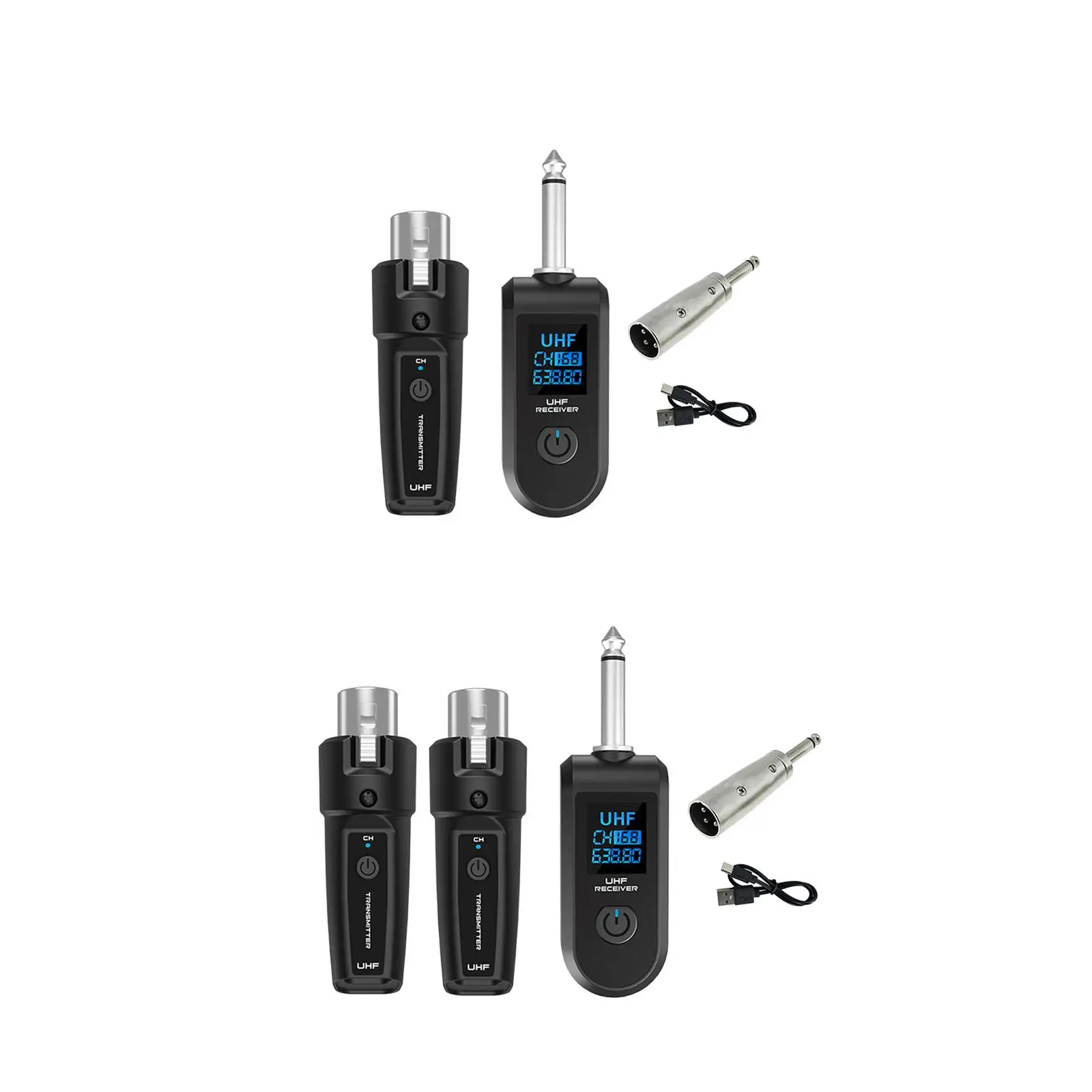 Audio Transmitter and Receiver Recharging Automatic Connection Universal Stable Transmission Microphone System for Electric Bass