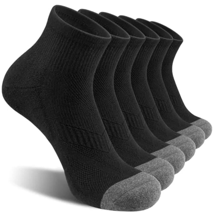 

Lapulas 6 Pack Men's Ankle Socks Cotton Cushioned Athletic Running Socks for Women