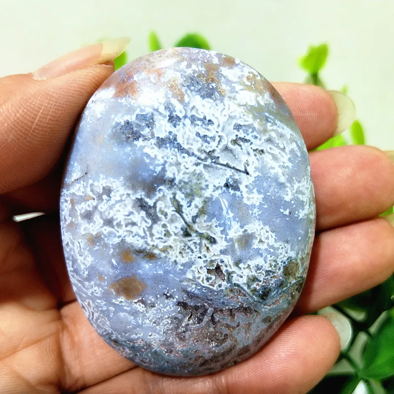 Natural Stone Moss Agate Palm Stones Magic Spiritual Meditation Energy Reiki Treat The Disease Feng Shui Crystal Room Decoration