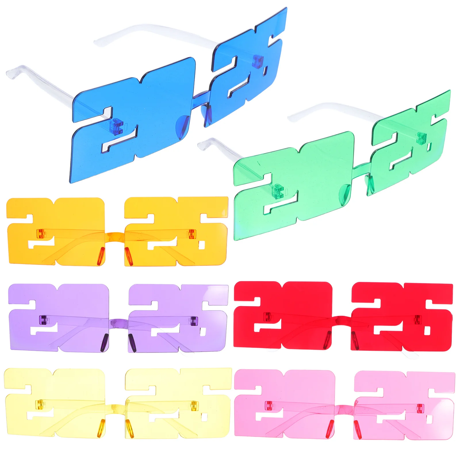 

7Pcs 2026 New Year Eyeglasses Retro Style Party Sunglasses Photo Props New Year's Eve Celebration Novelty Glasses