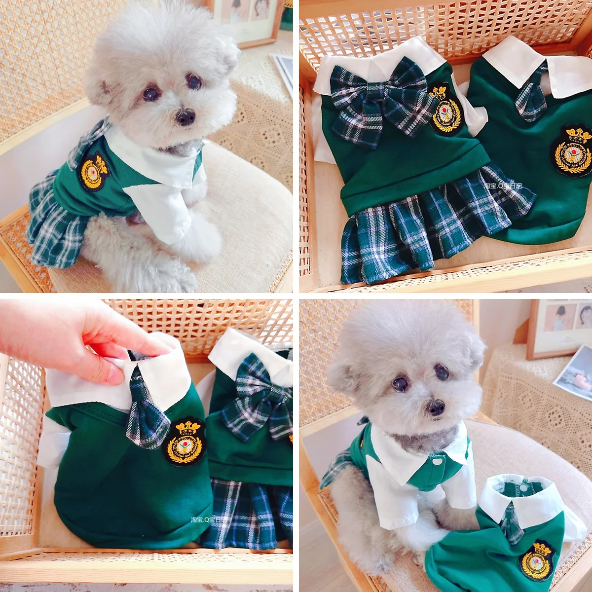 

2025 Spring Autumn Pet Dog Clothes Teddy Bear Skirt Suit Couple Matching T-shirt Fashion Accessories For Dogs