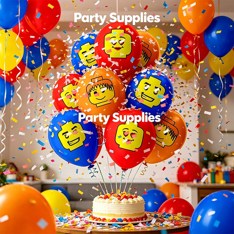 Building Block Party Balloon 12 Inch Latex Balloon Shower Decoration for Birthday Party Decoration Supplie - view 3