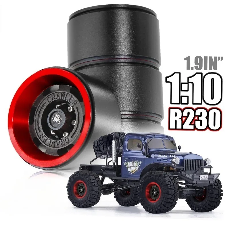 Jantes de roda beadlock, 4 unidades, liga de alumínio para 1:10 rc crawler scx10 90046 scx10 iii axi03007 cc01 d90 d110 1.9 pneus rastreador