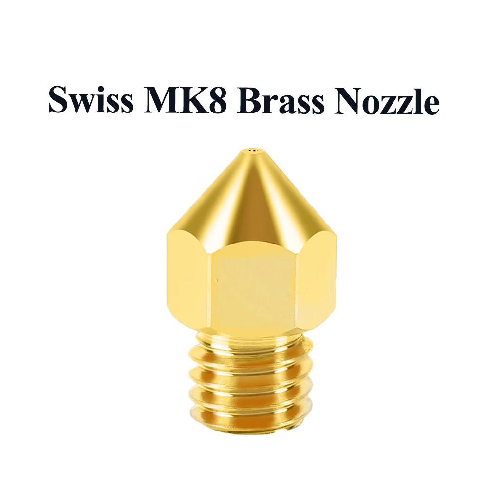 

5Pcs Swiss MK8 Brass Nozzle for CR10 Ender 3/5 Alfawise U20 TronXY X5S Tornado High Temperature 1.75mm Filament