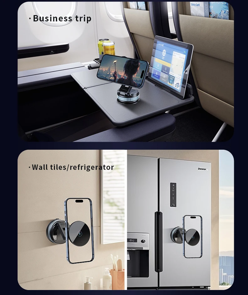 Magnetischer Autotelefonhalter mit Vakuumsaugung, universelle faltbare, ausziehbare Halterung für alle Smartphones, Windschutzscheiben-Armaturenbrett – Detail 12