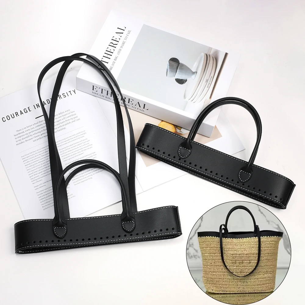 

High Quality PU Leather Woven Bag Handle Set for DIY Handmade Woven Handbag Crossbody Bag Bucket Bag Replacement Bag Accessories