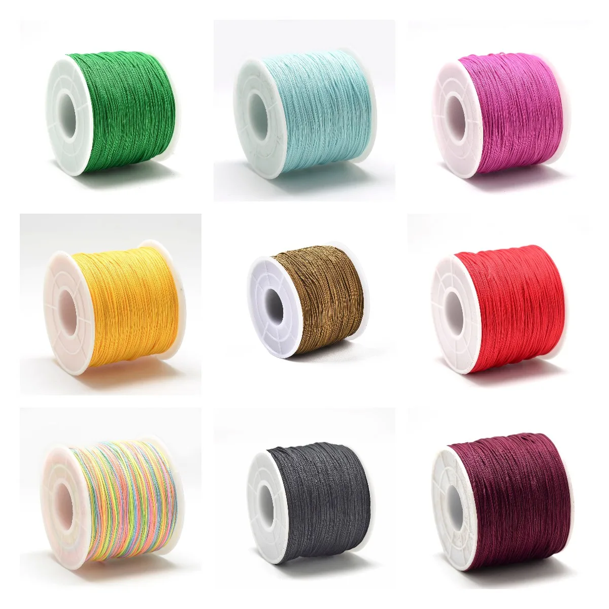 120m/roll 0.4~0.5mm Polyester Nylon Cords Thread Macrame Cord Chinese Knot Cord DIY Bracelet Craft Sewing Jewelry Making