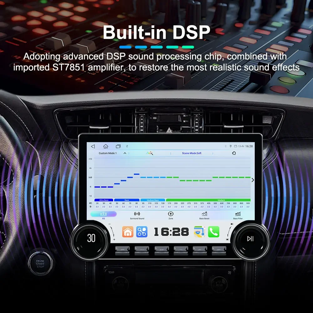 شاشة 11.8 بوصة 4 8 Core 8+128G Diamond 2k Qled Series Android Universal