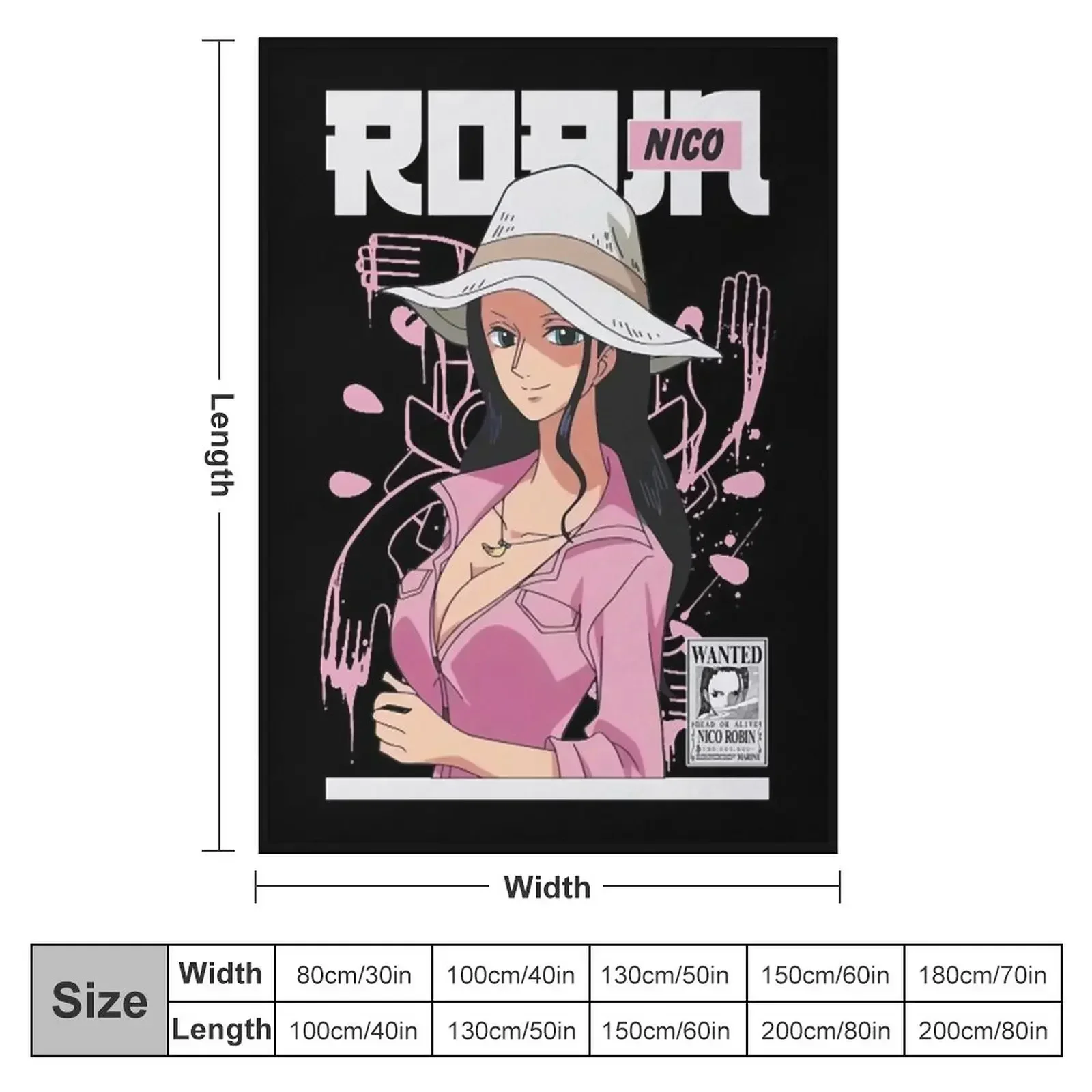 Nico Robin v1 - Tshirt Throw Blanket Soft Big for babies cosplay anime Blankets For Sofas Blankets