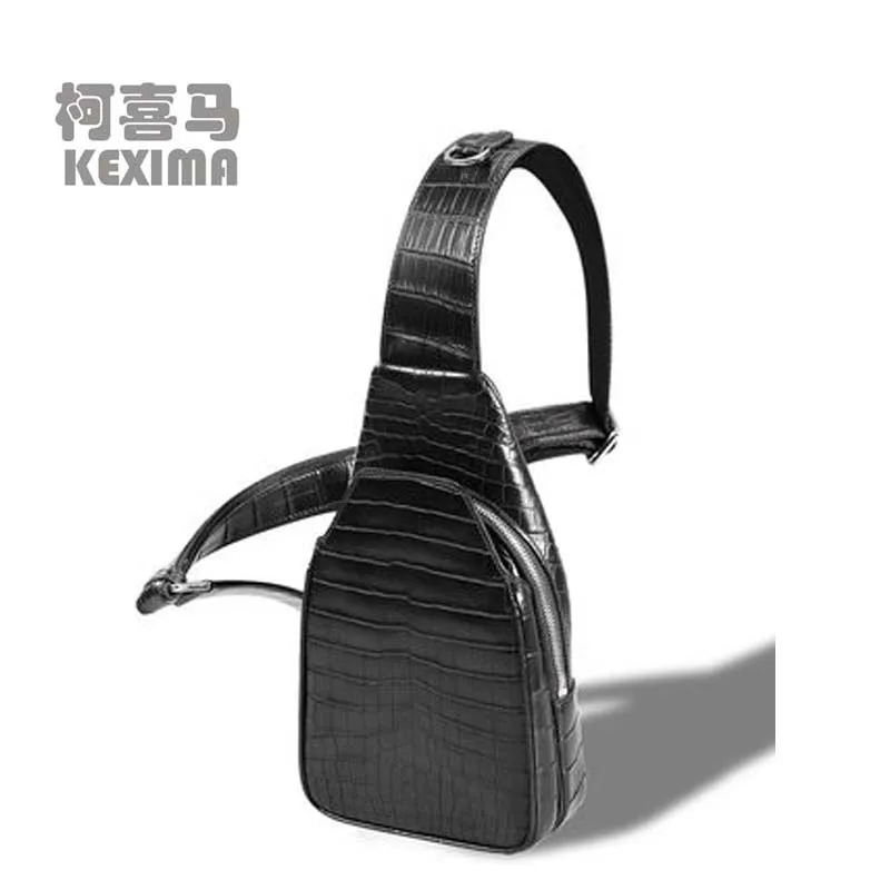 KEXIMA cestbeau crocodile men chest bag belly  Men  bags crocodile leather  crocodile  Sports bag  Cross shoulder bag