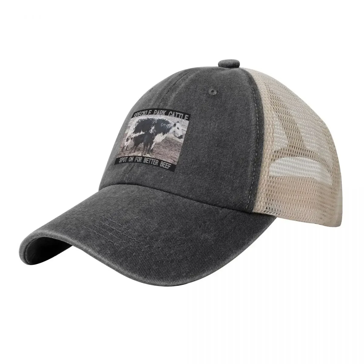 

SPECKLE PARK CATTLE, SPOT ON FOR BETTER BEEF Baseball Cap Trucker Cap Rugby Boy Women's