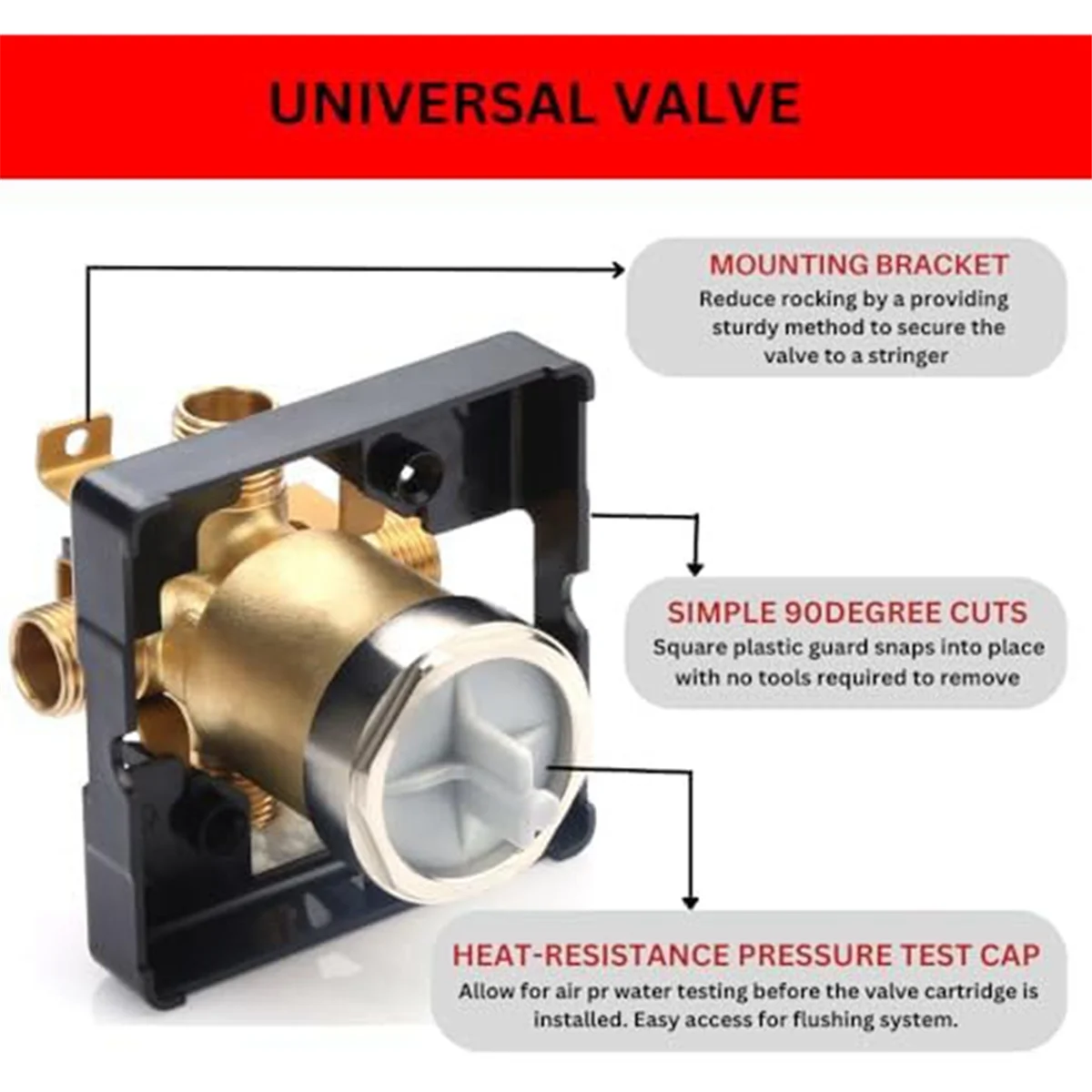 R10000 UNBX Shower Valve Body, for Shower Faucet Decoration Kit, Bathroom Concealed Valve Diverter