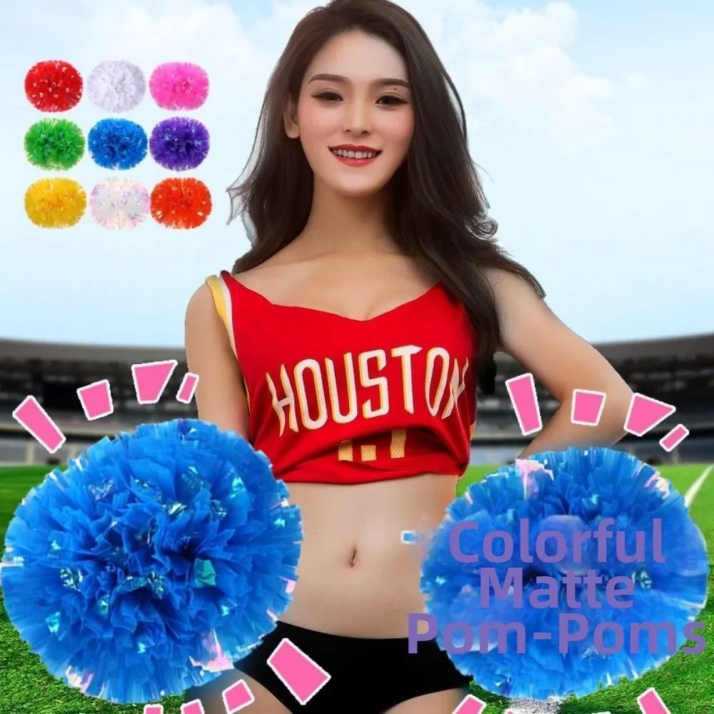 26cm Game Pom Poms Multicolors PET Cheap Practical Cheerleading Come On Props Dance Performance Props Club Supplies