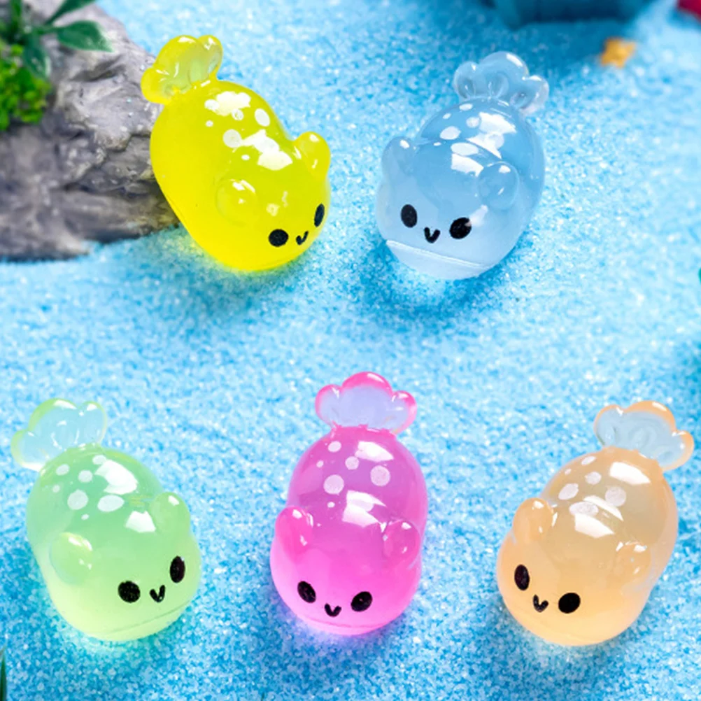 

12Pcs Luminous Marine Animal Resin Decor Small Ocean Critters for Aquarium Night Light Scene Fairy Garden Creative Decoration