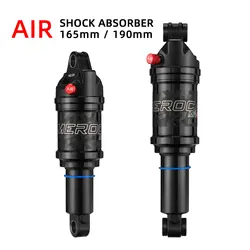 MEROCA Mtb Bike Air Shock Absorber 165mm 190mm Adjustable Air Pressure Aluminum Alloy Bicycle Mtb Air Shock Absorber