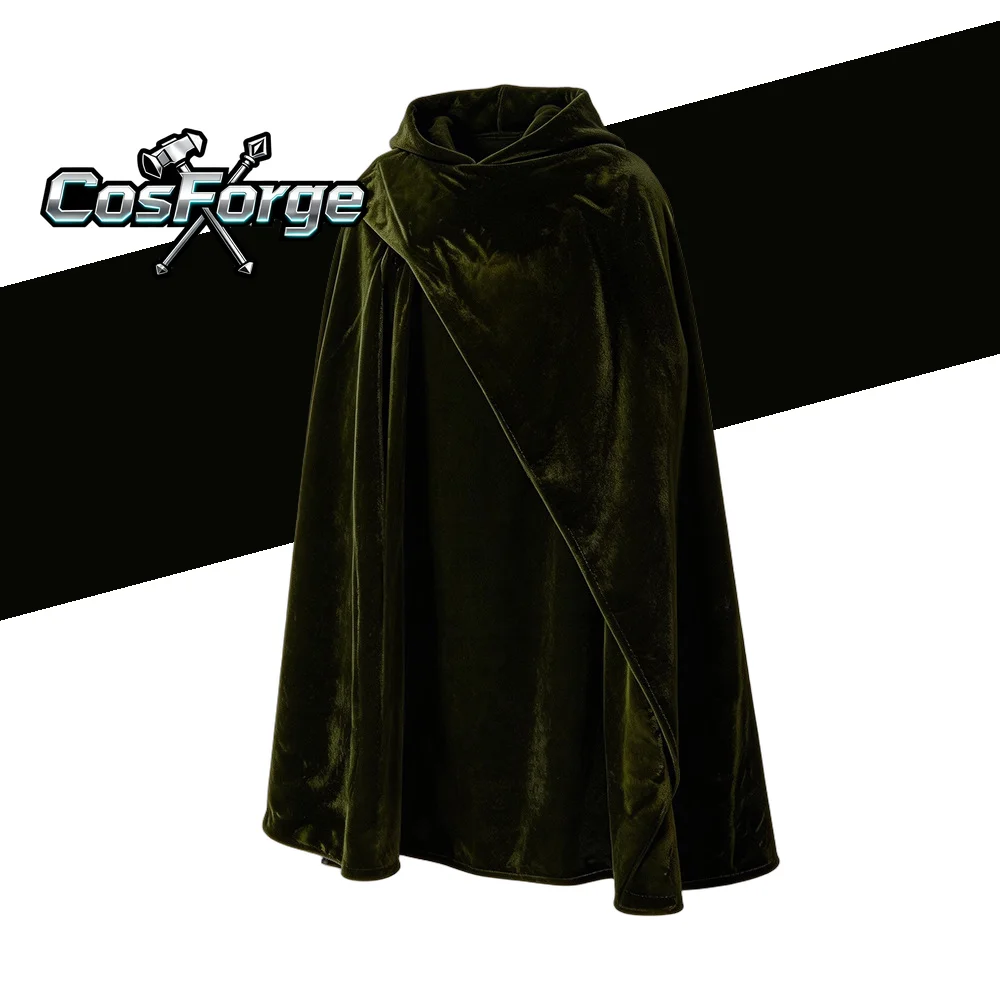 

Red Velvet Hooded Cape - Stage Photography Outerwear Long Sleeve with Belt for Women