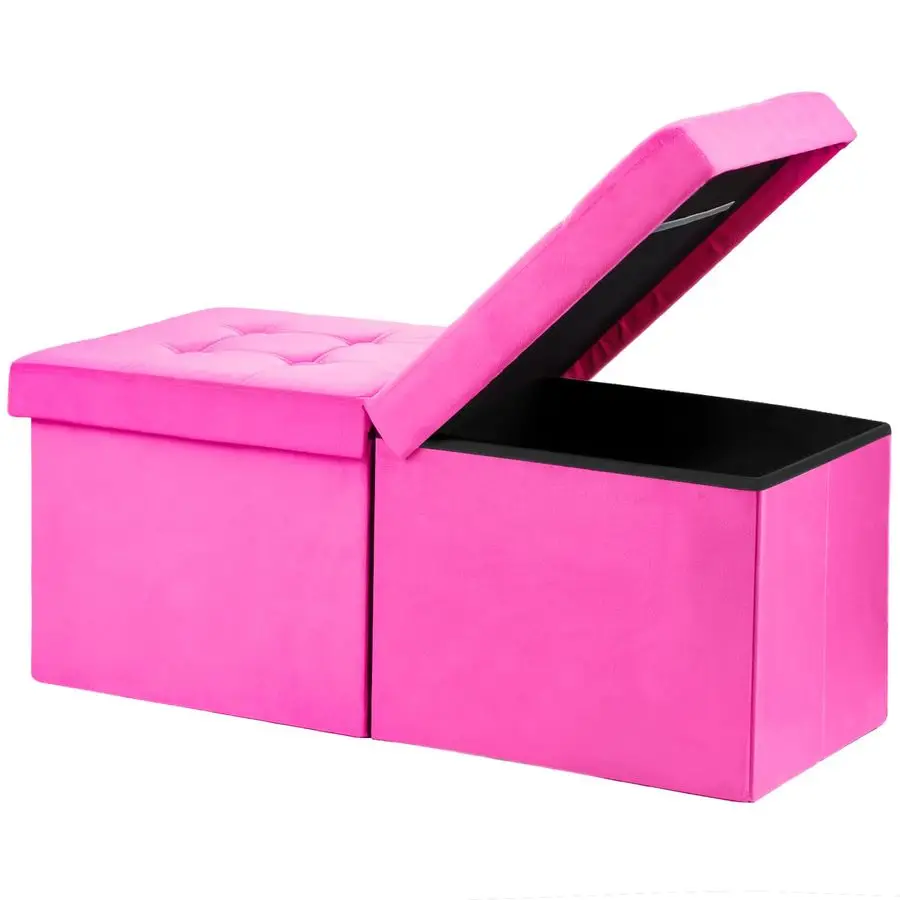 

Пуфик-трансформер для хранения, 86 см, велюровый, короткий, складной, для хранения книг