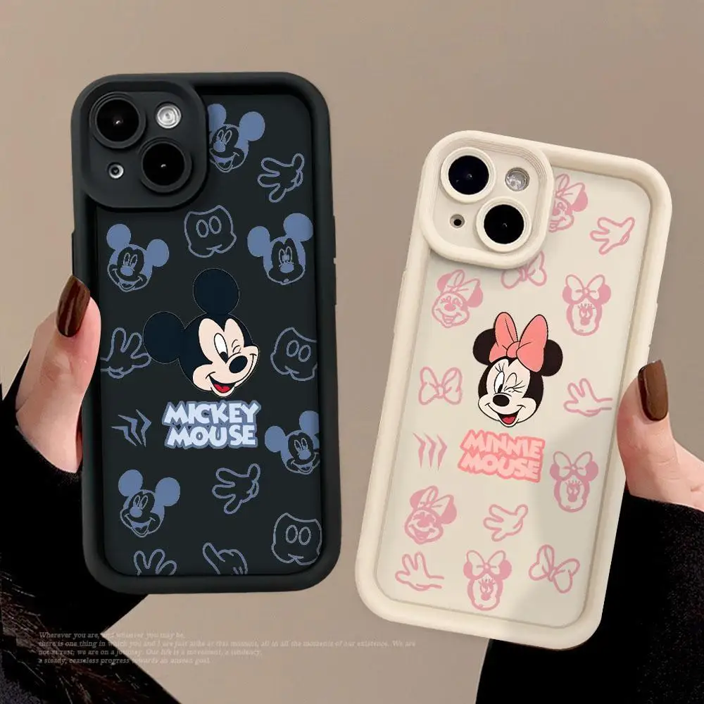 Disneys Mickeys Minnies Mouses Happy Blink Phone Case For iPhone 15 14 13 12 11Pro Max 78Plus XR XS MAX MINI Y2K Cute Back Cover