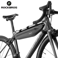 ROCKBROS-bolsa impermeable para bicicleta de 1,5 l, alargada, triangular, doble cremallera, resistente a los arañazos, accesorios para bicicleta