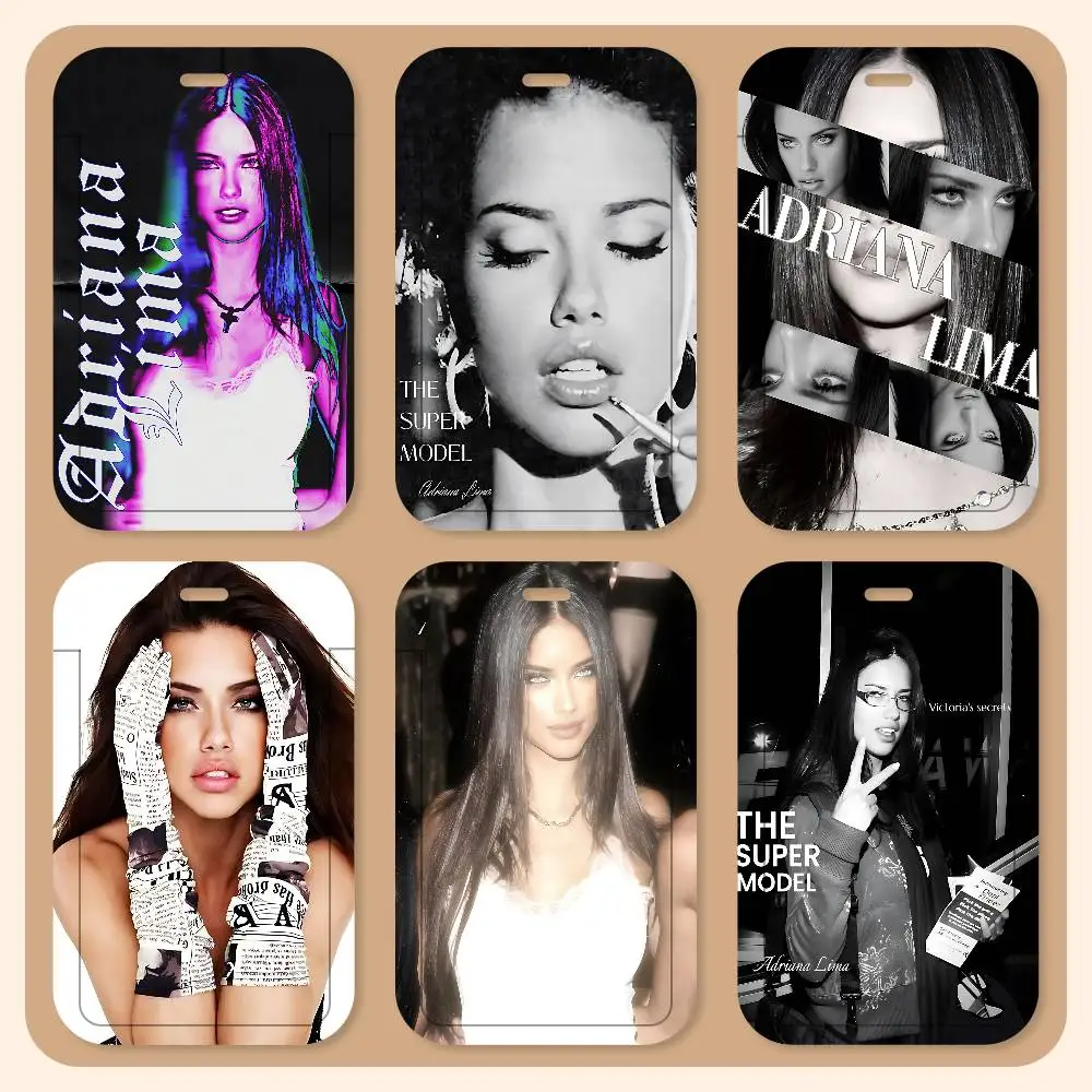 Porta Tarjetas con Cordón Vintage Modelo Adriana Lima, Porta Tarjetas de Identificación para Estudiantes, Porta Tarjetas con Correa para el Cuello, Accesorios de Control de Acceso, Regalos